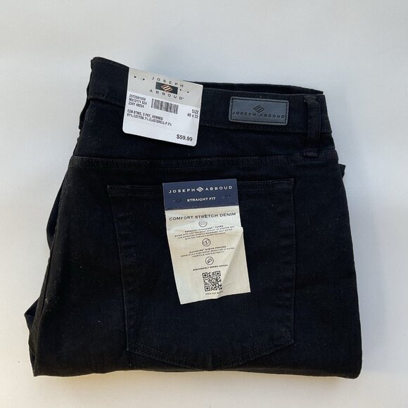 $60 Joseph Abboud Men’s Jeans Straight Fit Black Comfort Stretch Denim Sz 40X32 - Picture 1 of 11